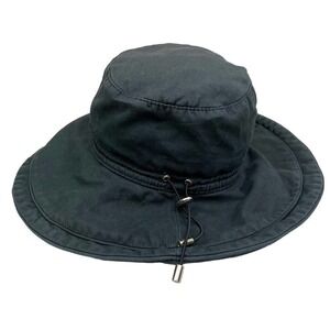 Helen Kaminski Australia Boonie‎ Bucket Hat Men Wide Brim Drawstring Black OSFA